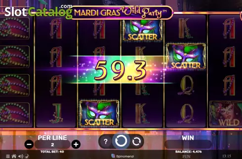 Win screen 2. Mardi Gras Wild Party slot