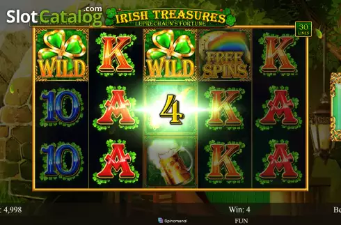 Win screen. Irish Treasures - Leprechauns Fortune slot