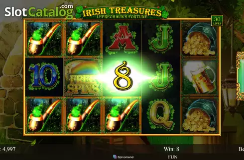 Οθόνη4. Irish Treasures - Leprechauns Fortune Κουλοχέρης 