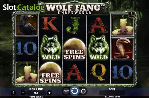 Game Screen. Wolf Fang - Underworld slot