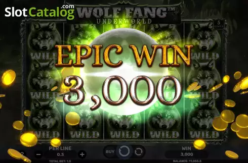 Win Screen 5. Wolf Fang - Underworld slot