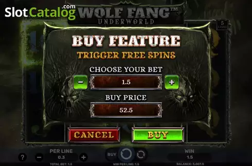 画面9. Wolf Fang - Underworld カジノスロット