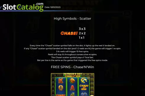 Scatter screen. Patrick's Day Chase 'N' Win slot