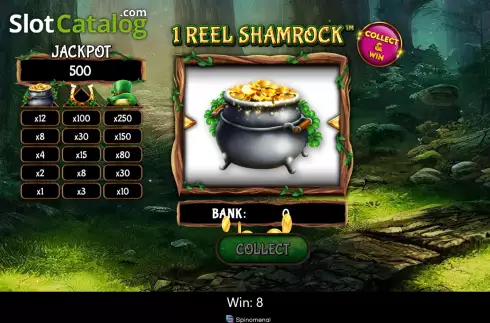 Win screen 2. 1 Reel Shamrock slot