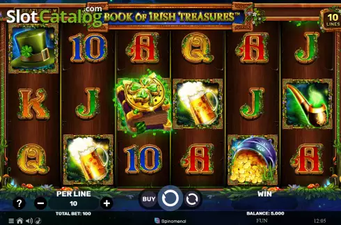 Reel screen. Book of Irish Treasures slot