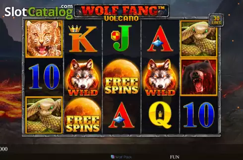 Reel screen. Wolf Fang - Volcano slot