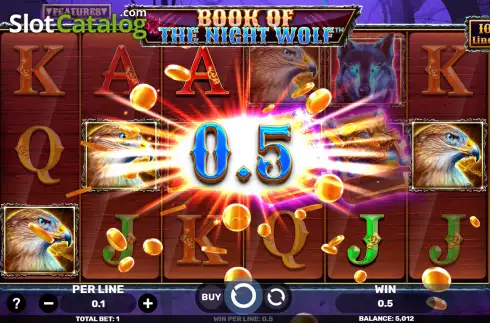 Win Screen. Book of the Night Wolf slot