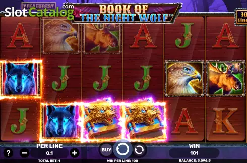 Win Screen 4. Book of the Night Wolf slot