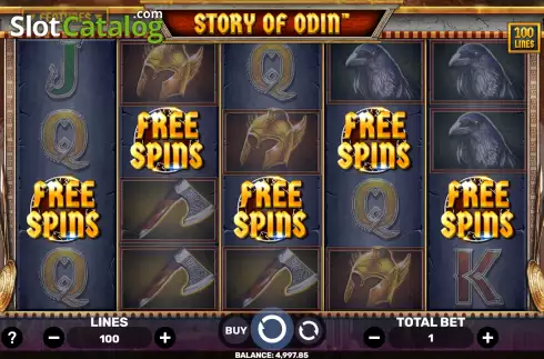 Free Spins Win Screen. Story Of Odin slot