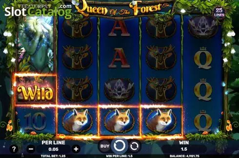 Win Screen. Queen of the Forest slot