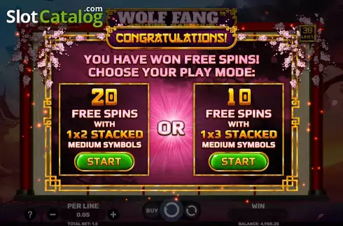 Free Spins Win Screen 2. Wolf Fang Sakura Fortune slot