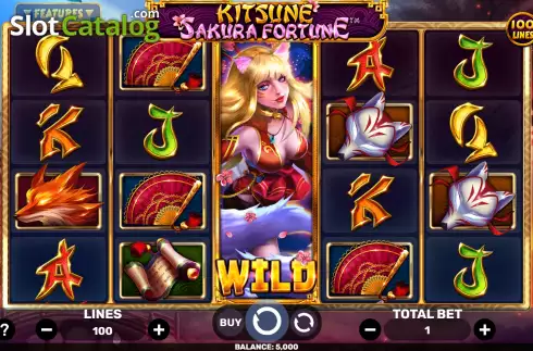 Game Screen. Kitsune Sakura Fortune slot