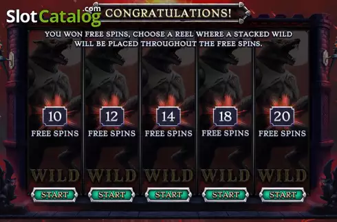 Free Spins Win Screen. Werewolf Darkest Flame slot