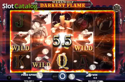 Free Spins Win Screen 2. Werewolf Darkest Flame slot