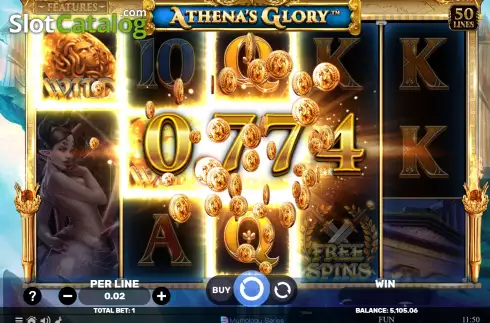 Win screen. Athena's Glory The Golden Era slot