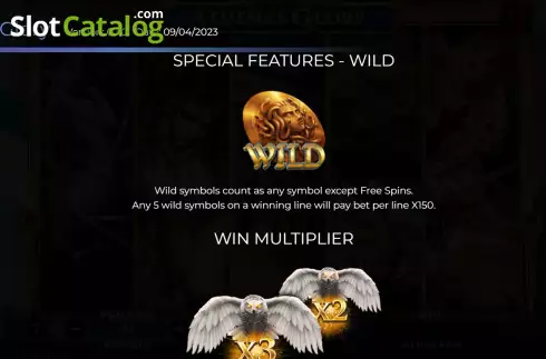 Game Features screen. Athena's Glory The Golden Era slot