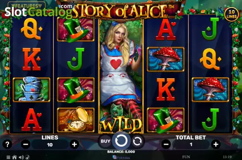 Reel screen. Story of Alice slot