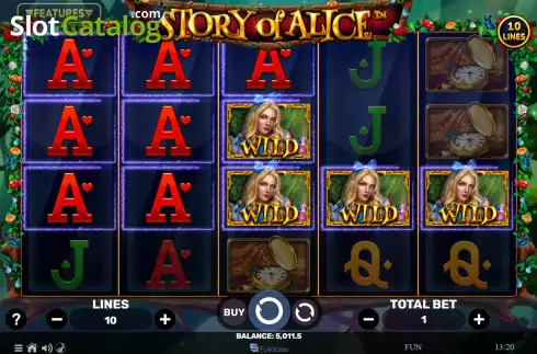 Win screen. Story of Alice slot