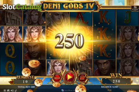 Win screen. Demi Gods IV - The Golden Era slot