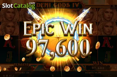 Epic Win screen. Demi Gods IV - The Golden Era slot