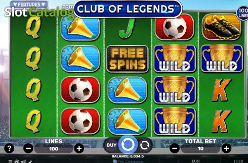 Bildschirm2. Club of Legends slot