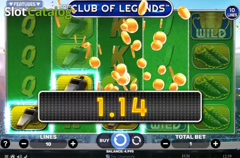 Win screen. Club of Legends slot