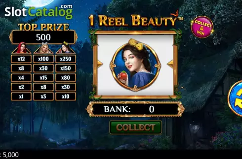 Game Screen. 1 Reel Beauty slot