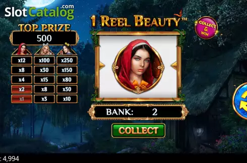 Gameplay Screen. 1 Reel Beauty slot