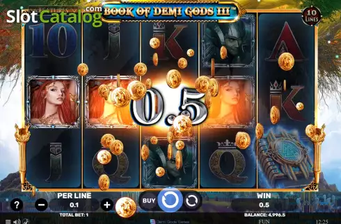 Win screen. Book of Demi Gods III - The Golden Era slot