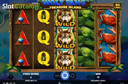 Free Spins screen 2. Wolf Fang - Treasure Island slot
