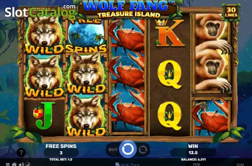 Free Spins screen 3. Wolf Fang - Treasure Island slot