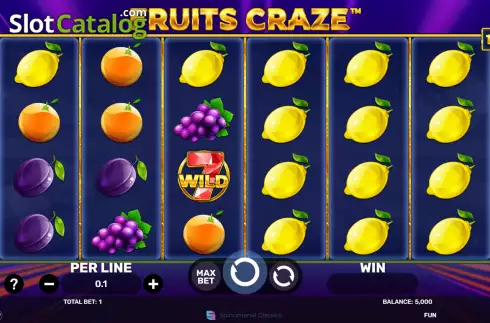 Reel screen. Fruits Craze slot
