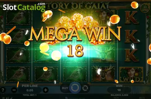 Mega Win screen. Story of Gaia slot