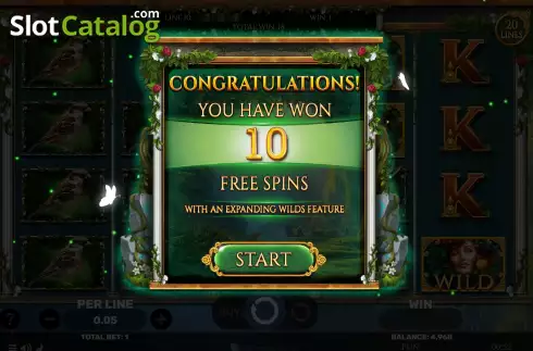 Free Spins screen. Story of Gaia slot