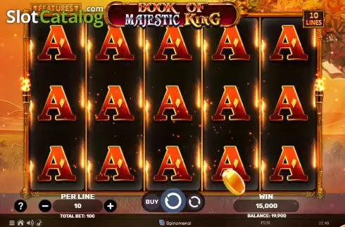 Win screen 2. Book of Majestic King slot