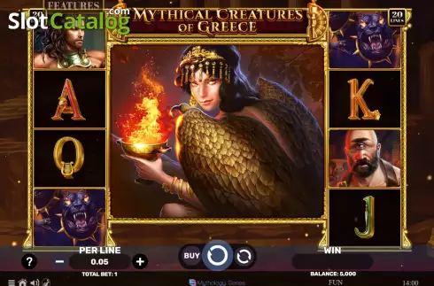 Game screen. Mythical Creatures Of Greece slot