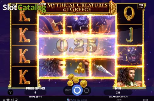 Free Spins screen 2. Mythical Creatures Of Greece slot
