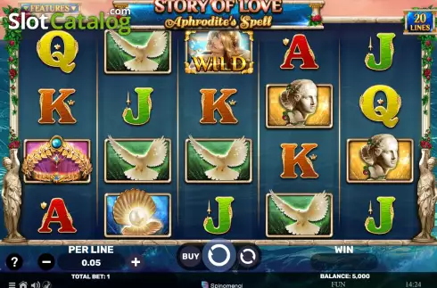 Game screen. Story of Love - Aphrodite's Spell slot