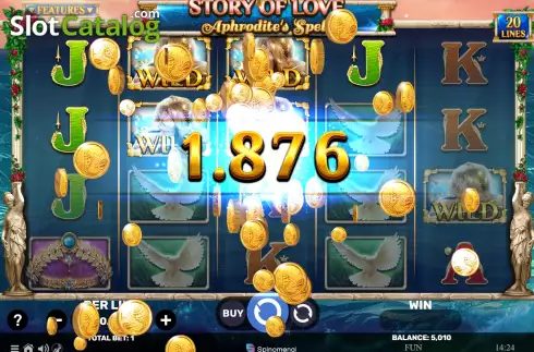 Win screen. Story of Love - Aphrodite's Spell slot