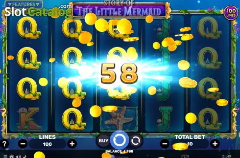 Win screen. Story of The Little Mermaid slot