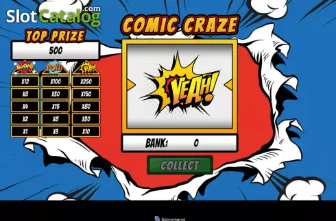 Game screen. Comic Craze slot