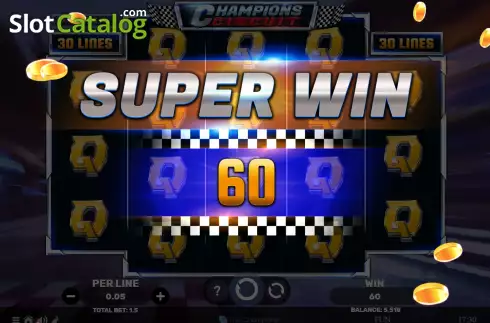 Win screen 4. Champions Circuit slot