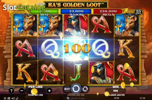 Win screen 2. Ra's Golden Loot slot