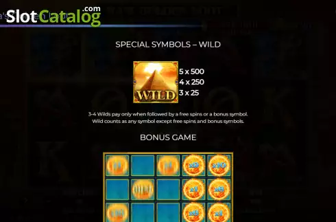 Wild symbol screen. Ra's Golden Loot slot