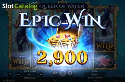 Big Win screen. Queen of Water slot