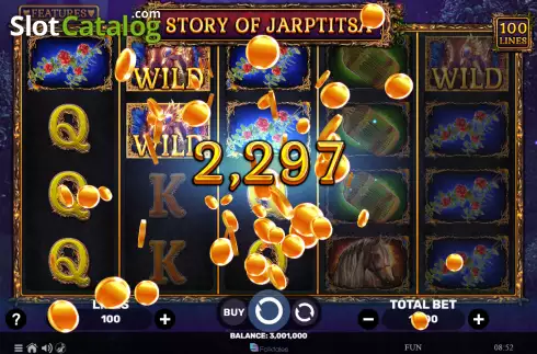 Win screen. Story of Jarptitsa slot
