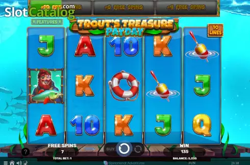 画面6. Trout's Treasure - Payday カジノスロット