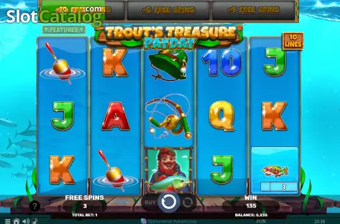 Free Spins screen 3. Trout's Treasure - Payday slot