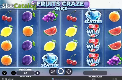 Game screen. Fruits Craze On Ice slot