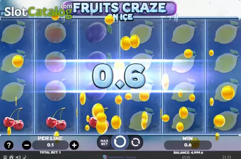 Win screen. Fruits Craze On Ice slot